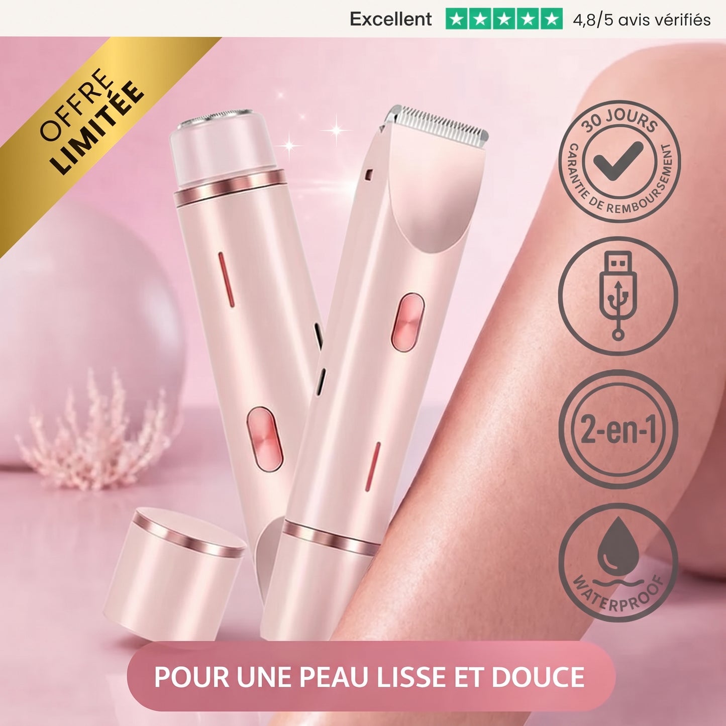 GoSmooth Tondeuse Bikini 2-en-1